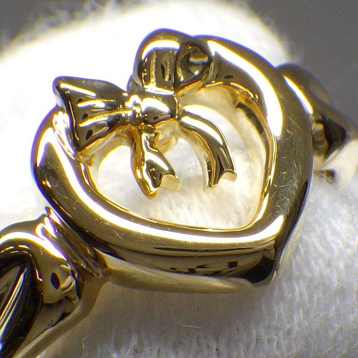 Tiffany & Co. Heart with Bow Ring in 18K Yellow Gold - Size 9
