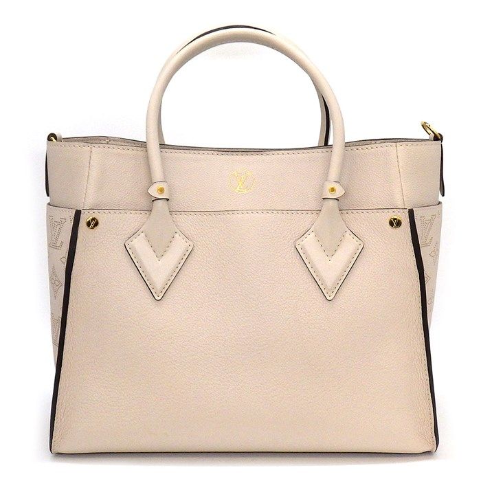 Louis Vuitton OnMySide MM Handbag in Greige Mahina Leather
