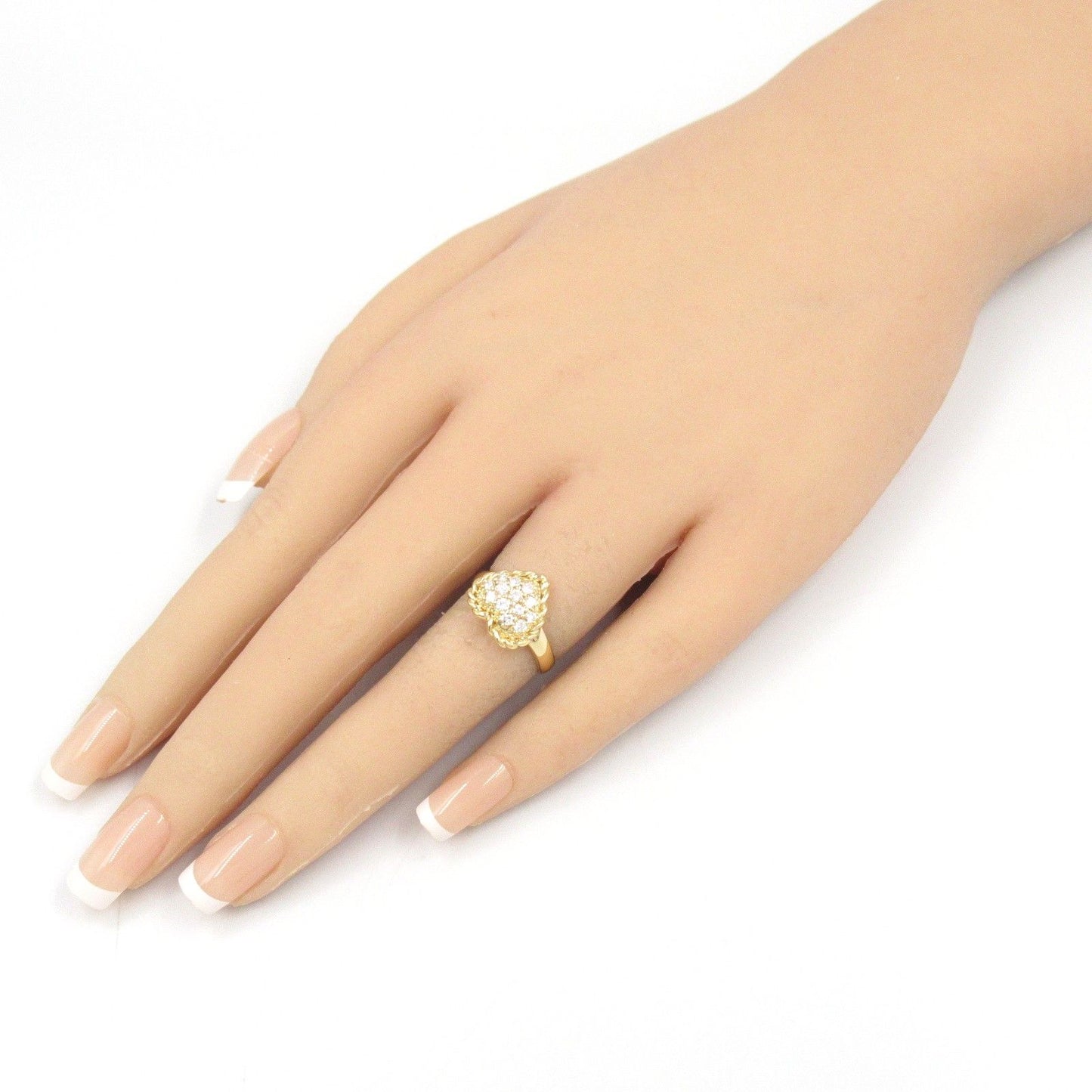 SEIKO Heart Diamond Ring in 18K Yellow Gold - Size 7.5