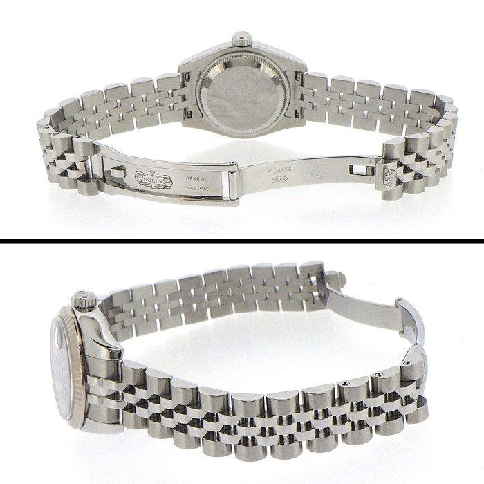 Rolex Lady-Datejust 26 179174 - Black Dial, White Gold & Steel