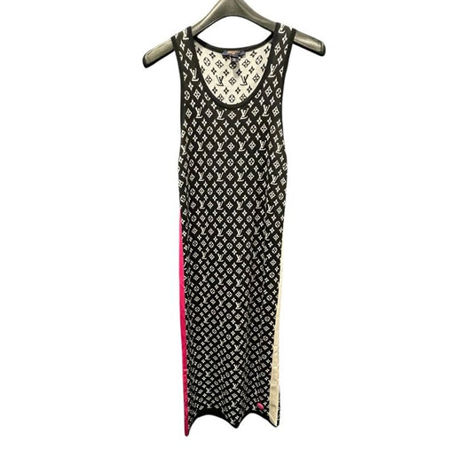 Louis Vuitton Monogram Silk Sleeveless Dress - Black XS