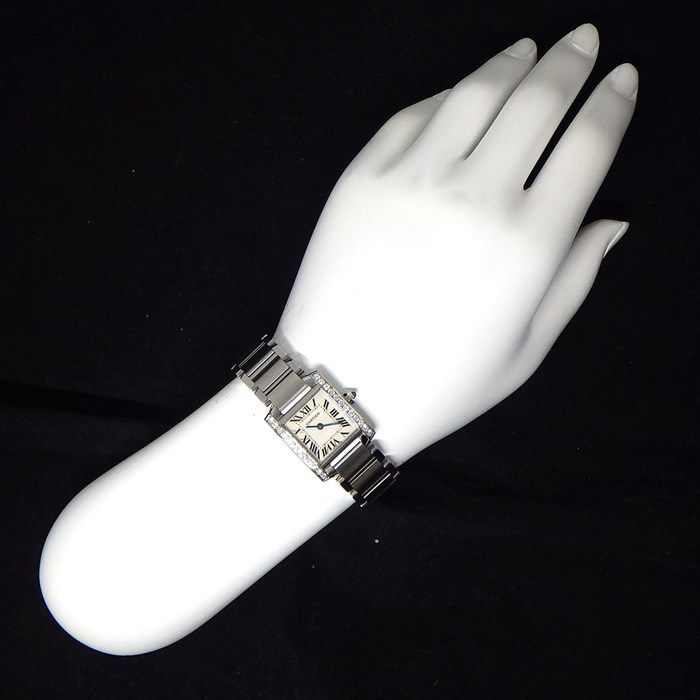 Cartier Tank Française SM W4TA0008 Diamond Bezel Watch