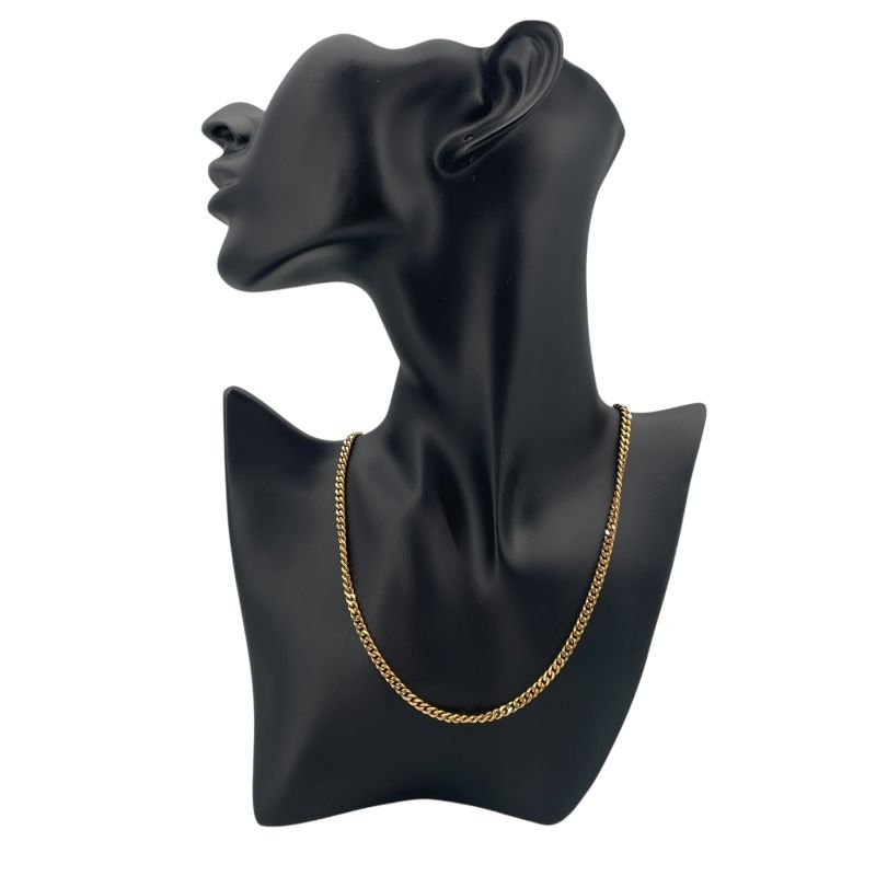 K18 Yellow Gold Double-Sided Single Figaro Necklace - 40cm