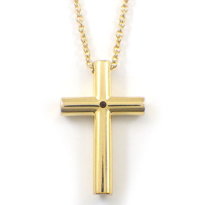 Tiffany & Co. Cross Necklace with Diamond in 18K Yellow Gold