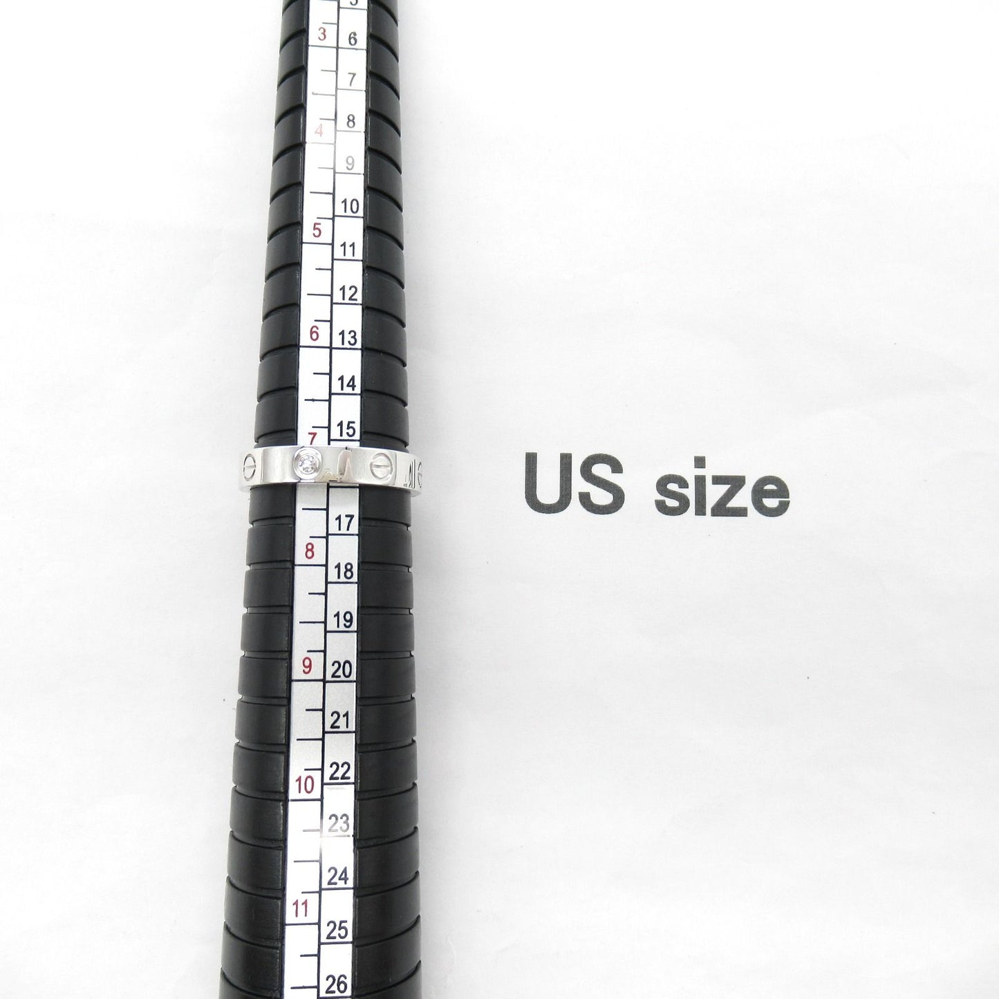 CARTIER Mini Love Ring 1PD in 18K White Gold with Diamonds