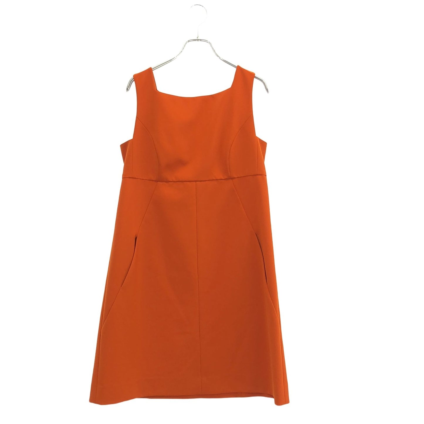 FOXEY NEW YORK Elegant Orange Sleeveless Dress - Size 42