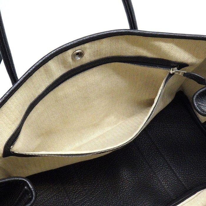 HERMES Garden Party PM Tote Bag - Black Negonda Leather, 2011