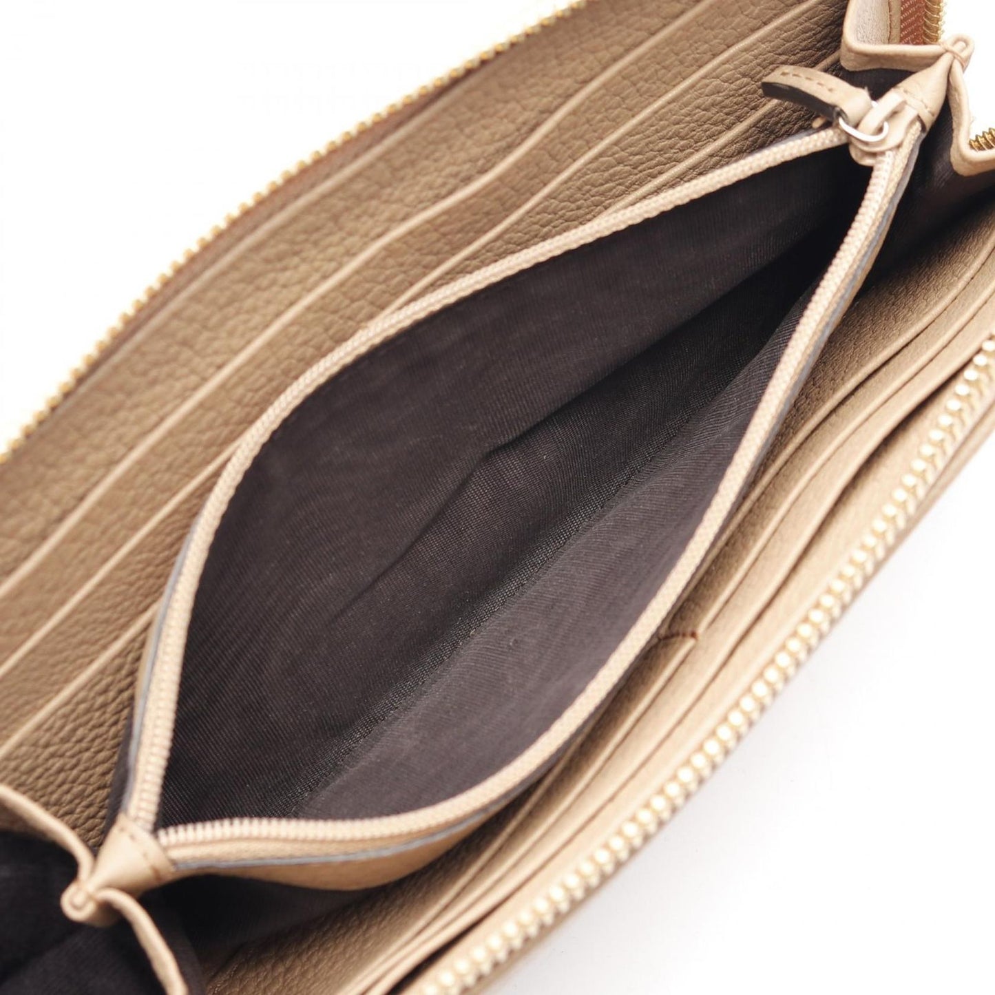 GUCCI Logo L-Zip Long Wallet in Beige Leather - Timeless Elegance