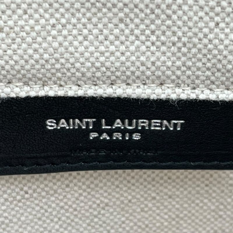 SAINT LAURENT Large Sac De Jour Tote in Natural/Black Canvas