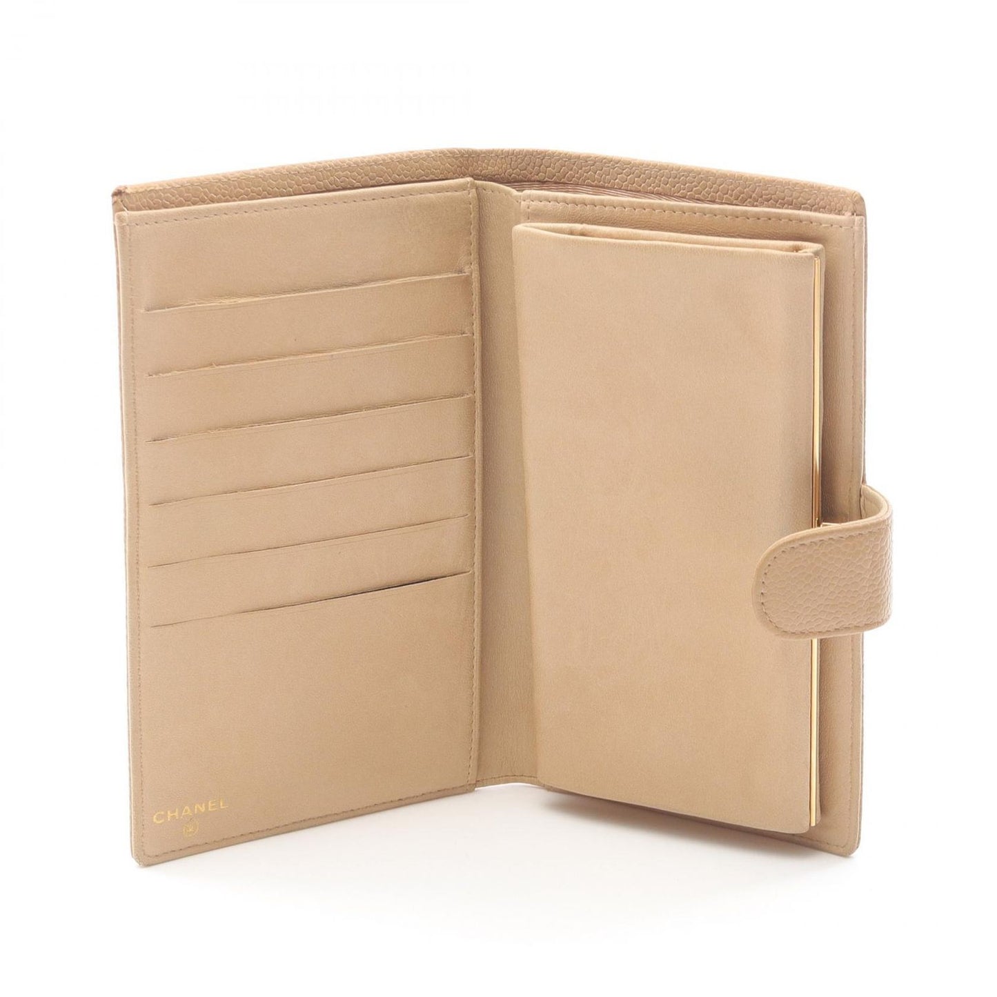 CHANEL Beige Leather Coco Mark Wallet - Timeless Elegance