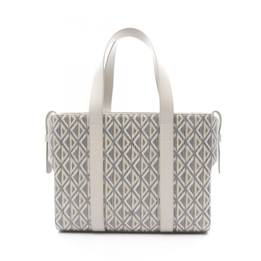 Dior CD Diamond Color Tote Bag in Gray PVC Coated Canvas