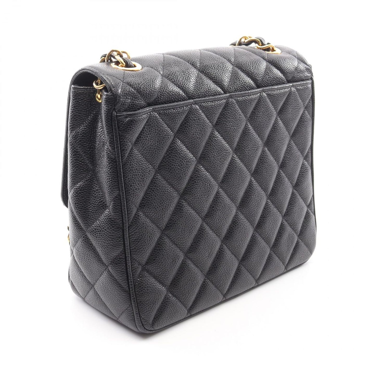 CHANEL Matelassé Single Flap Shoulder Bag in Black Leather