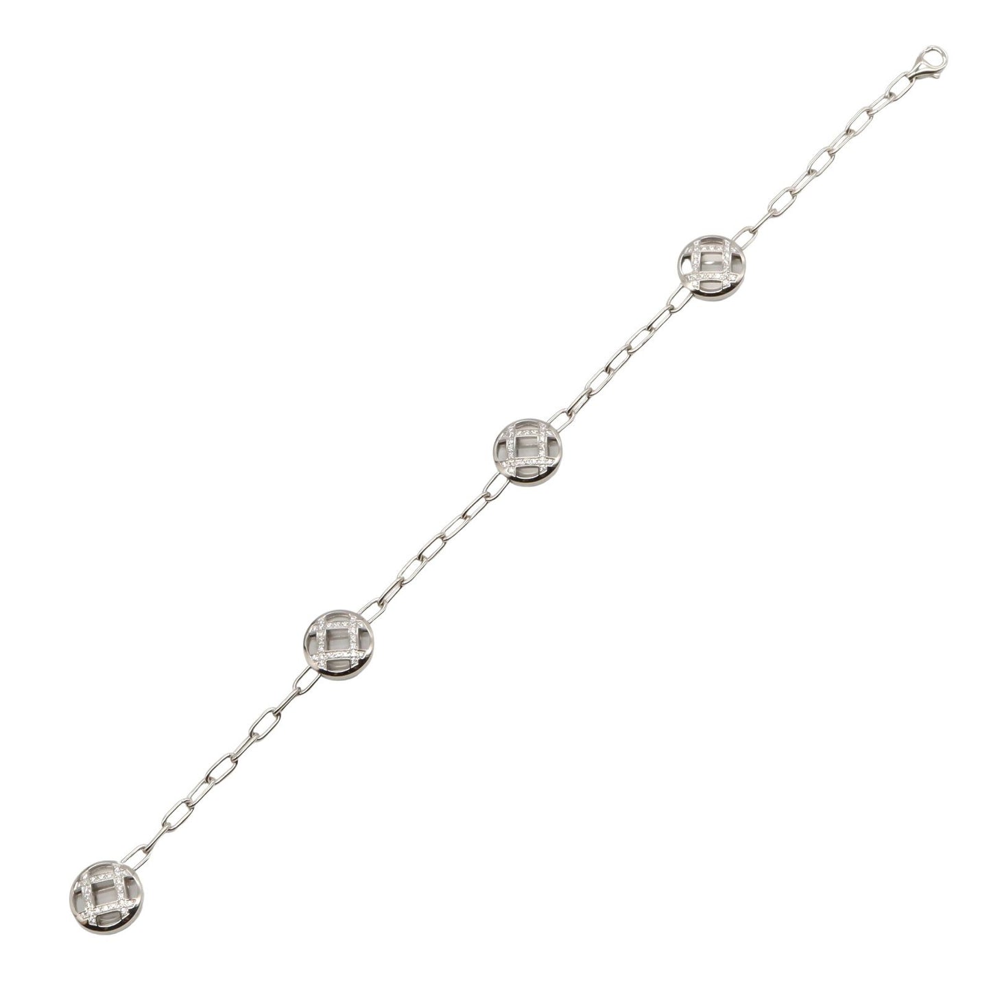 Cartier Pasha Grid Chain Diamond Bracelet in 18K White Gold