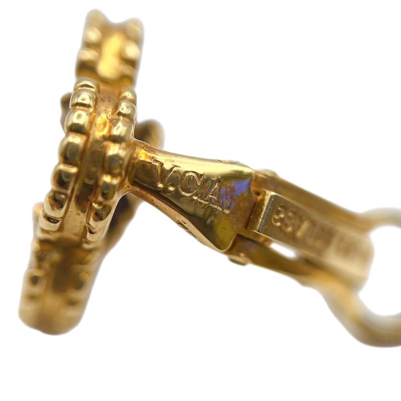 Van Cleef & Arpels Vintage Alhambra Earrings in K18 Gold & Lapis Lazuli