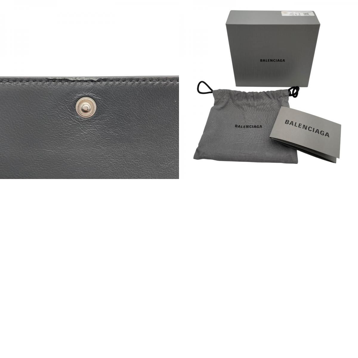 Balenciaga CASH Mini Wallet in Grey Leather - Exquisite Craftsmanship
