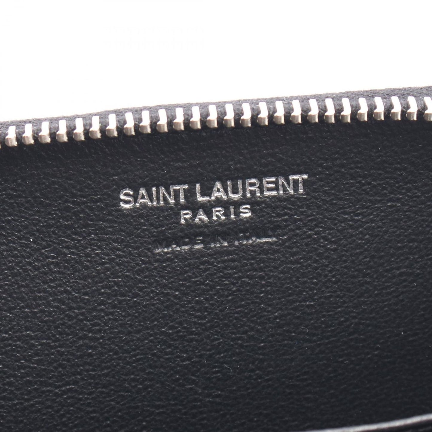SAINT LAURENT YSL Logo Coin Case in Black Leather - New