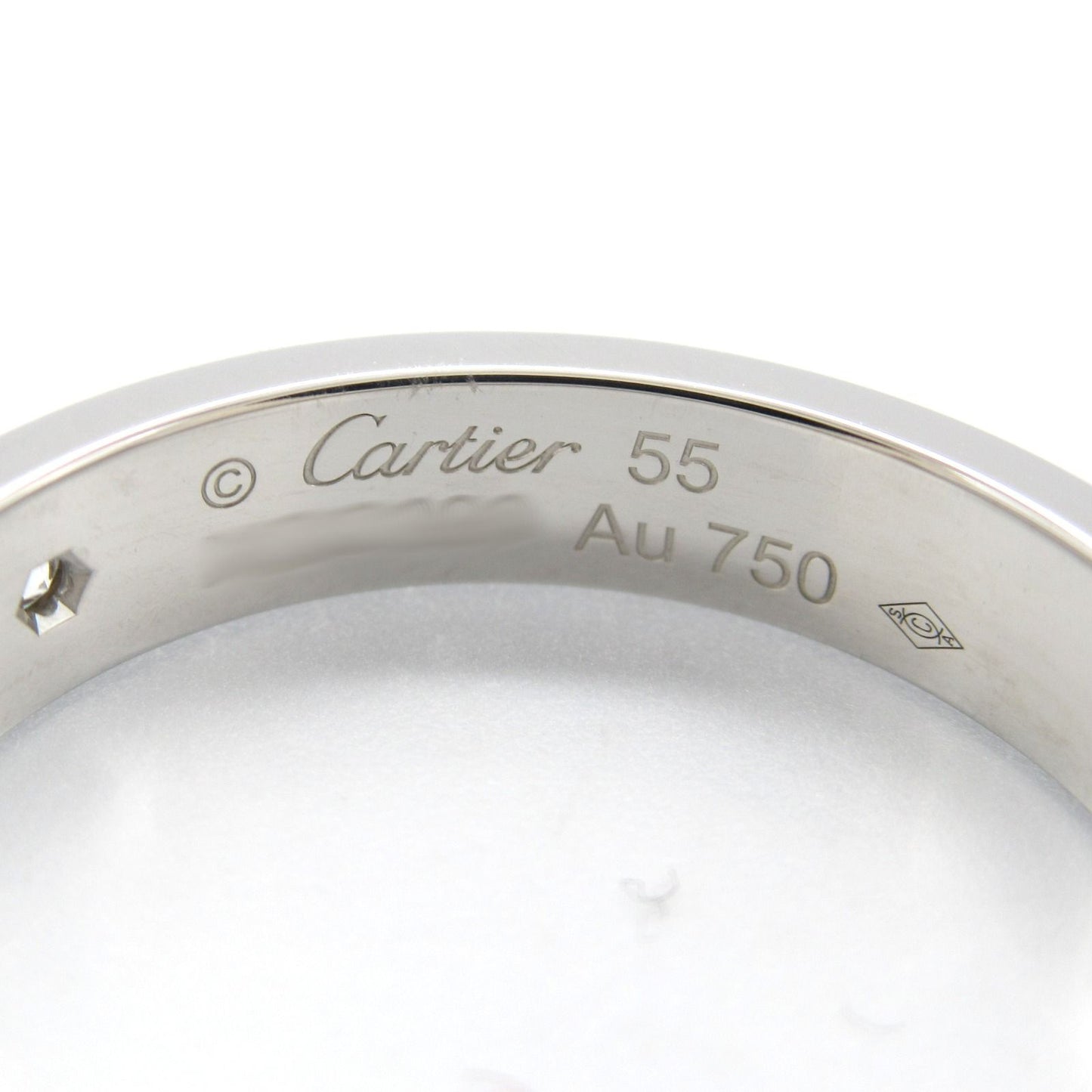 CARTIER Mini Love Ring 1PD in 18K White Gold with Diamonds
