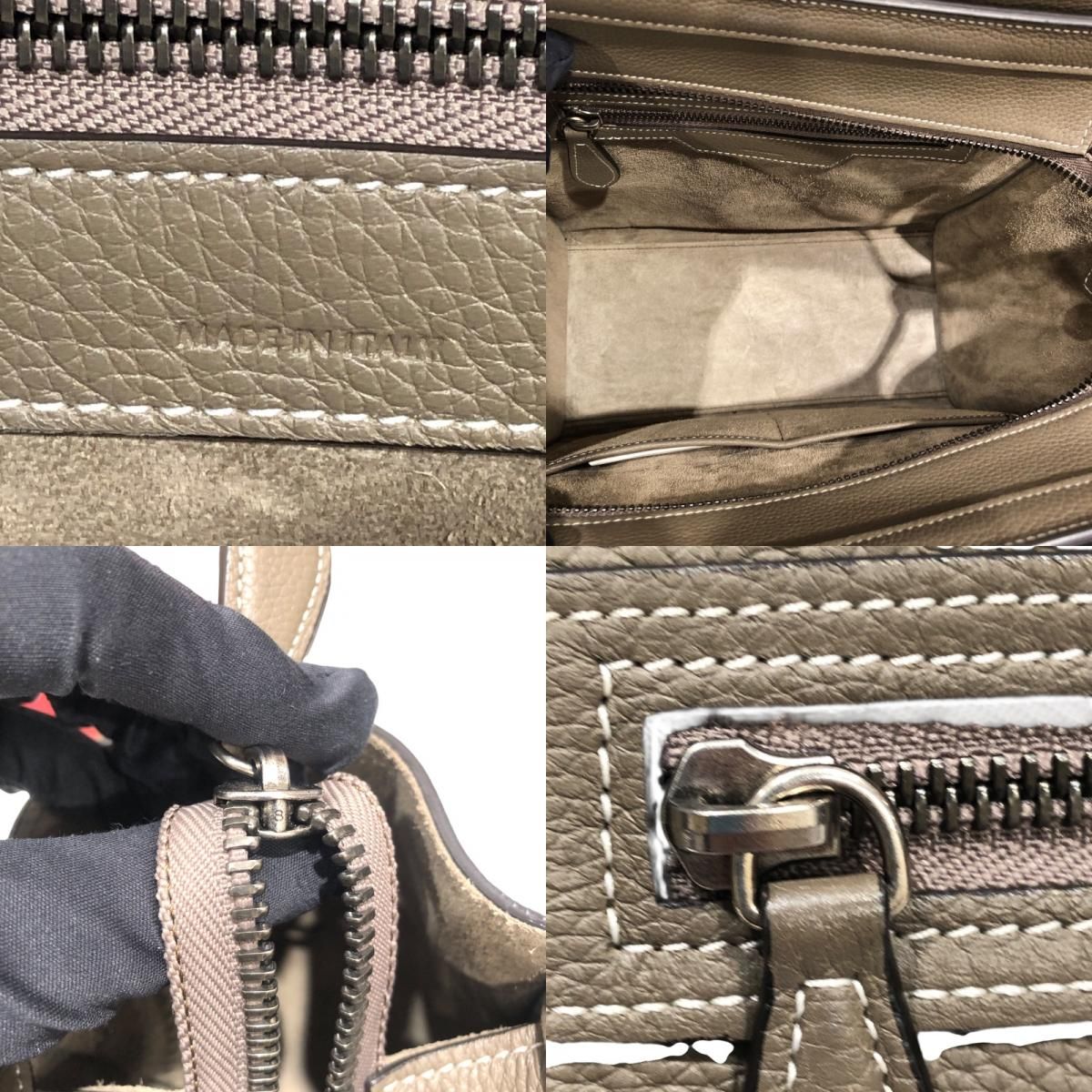 CELINE Luggage Micro Shopper Handbag in Grey with Silver Hardware