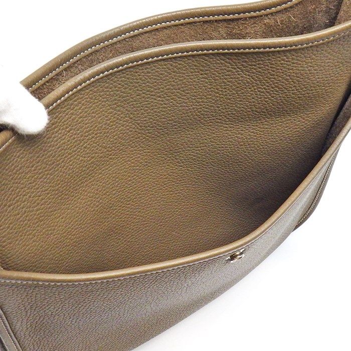 HERMES Evelyne III GM Shoulder Bag - Etoupe with Silver Hardware