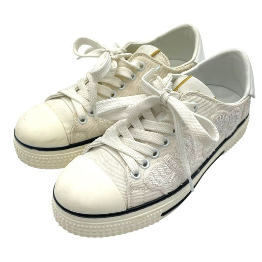 Valentino Butterfly Canvas Low-Cut Sneakers - White Cotton for Women