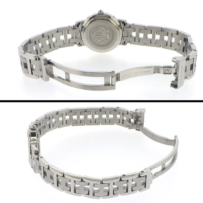HERMES Clipper CL4.210 Quartz Watch - White Dial, Stainless Steel
