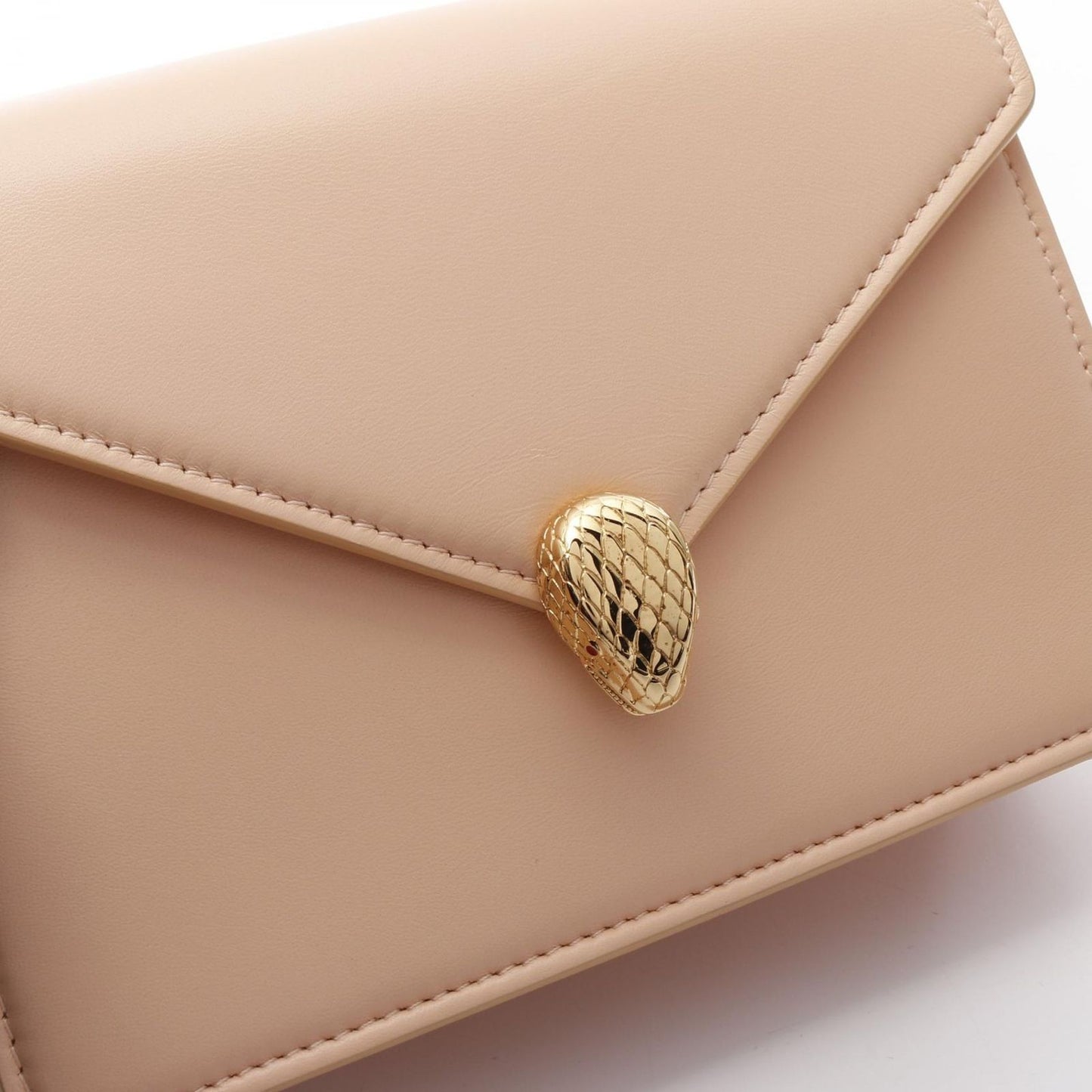 BVLGARI Serpenti Forever Chain Shoulder Bag in Baby Pink Leather