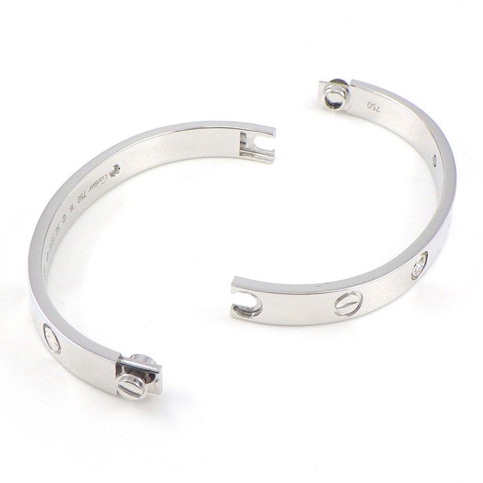 Cartier Love Bracelet MM with 0.42ct Diamonds in K18 White Gold