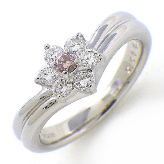 STAR JEWELRY Flower Ring with Pink Diamond & Diamonds - PT900