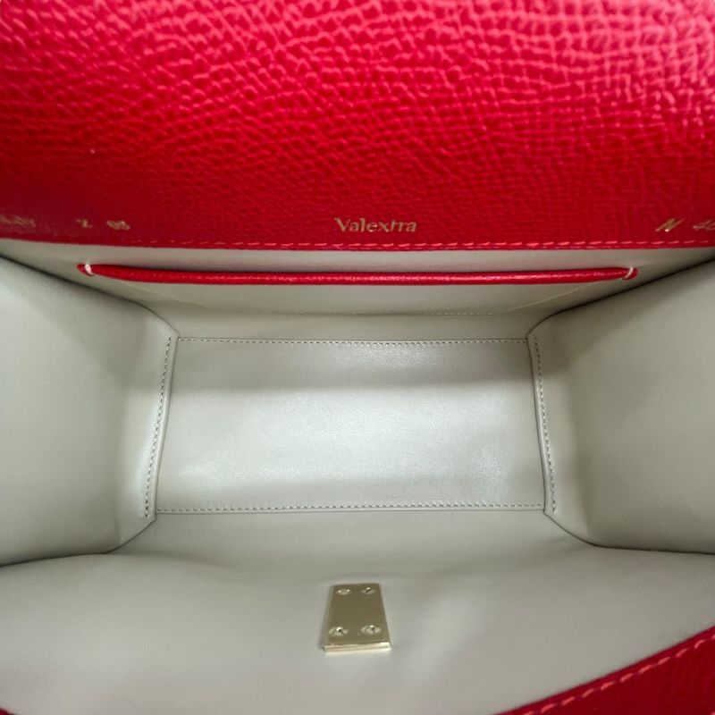VALEXTRA Isee Mini Red Grained Calfskin Shoulder Bag