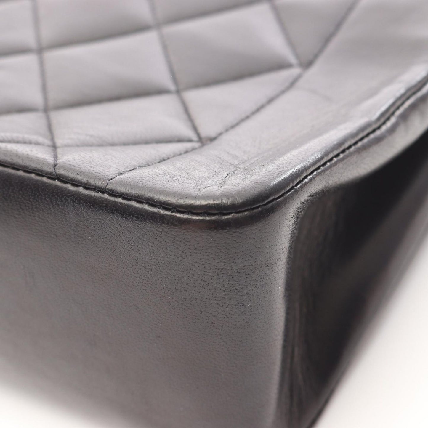 CHANEL Matelassé Diana Flap Shoulder Bag in Black Lambskin