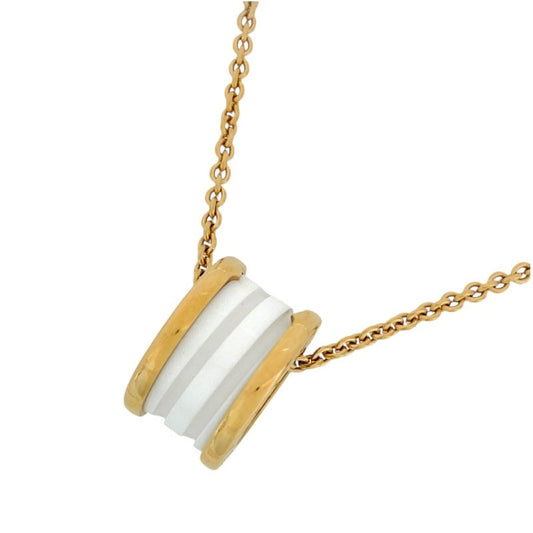 BVLGARI B.zero1 Necklace K18PG & White Ceramic - Timeless Elegance