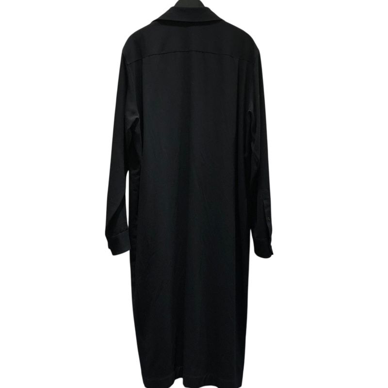 HERMES Layered Shirt Dress in Black Wool - Size 40