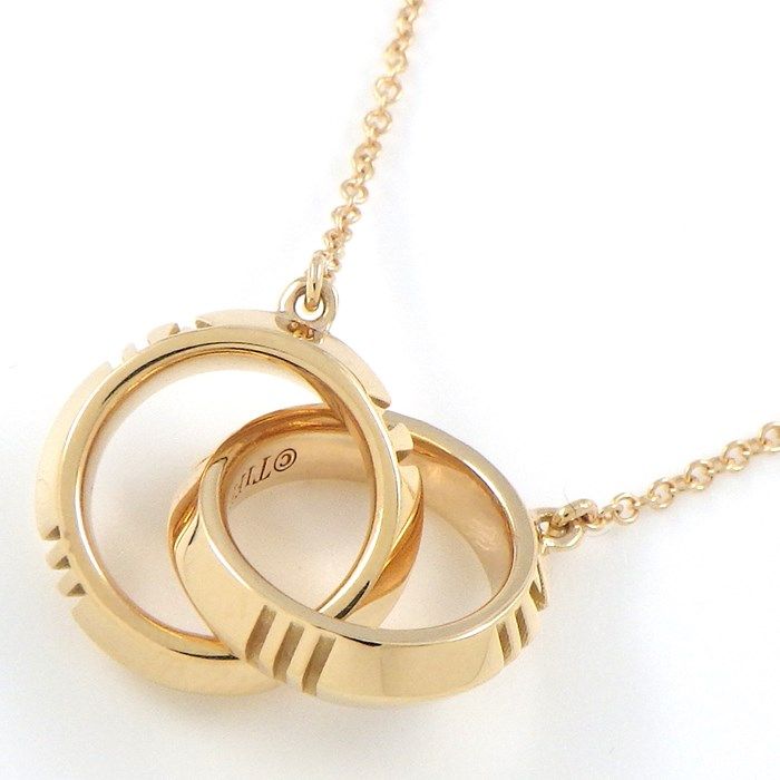 Tiffany & Co. Atlas X Interlocking Double Circle Necklace in K18PG