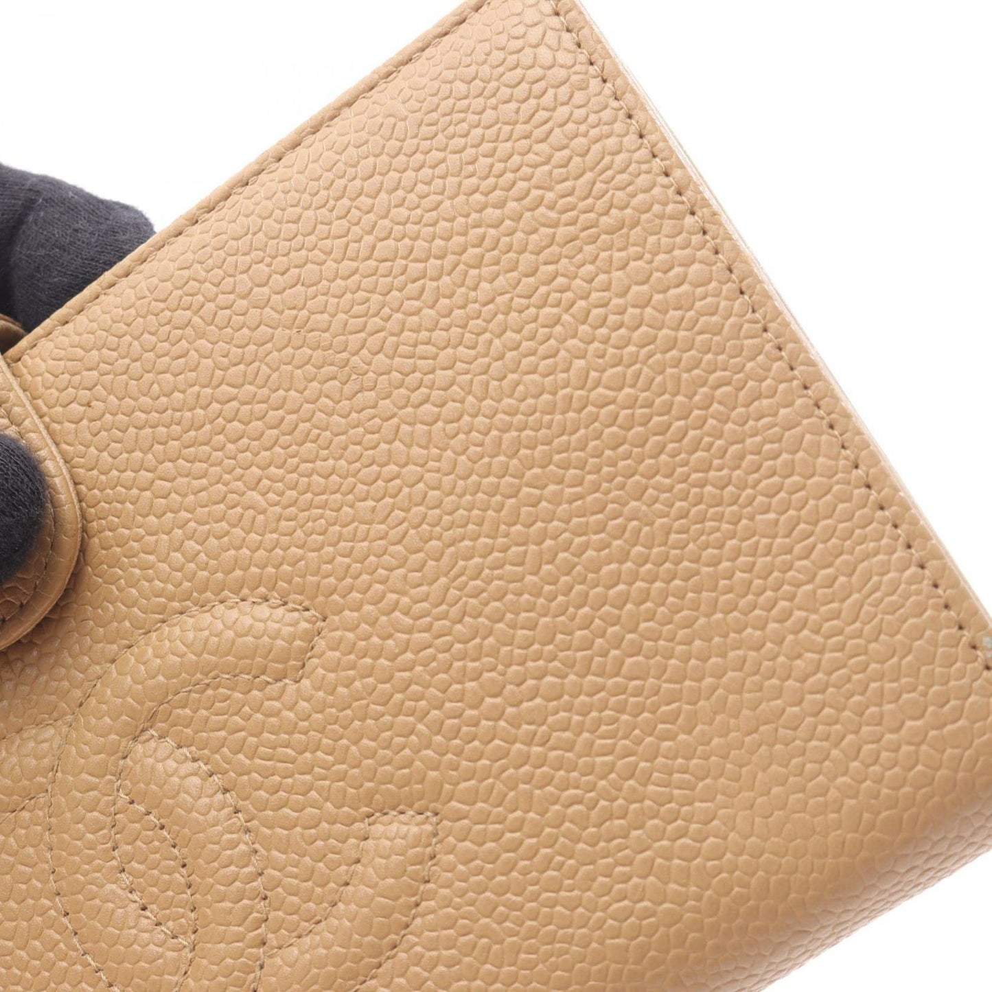 CHANEL Beige Leather Coco Mark Wallet - Timeless Elegance