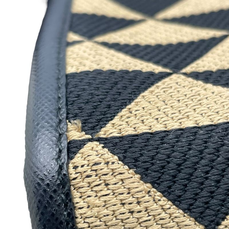 PRADA Symbol Embroidered Fabric Mini Bag - Black/Yellow