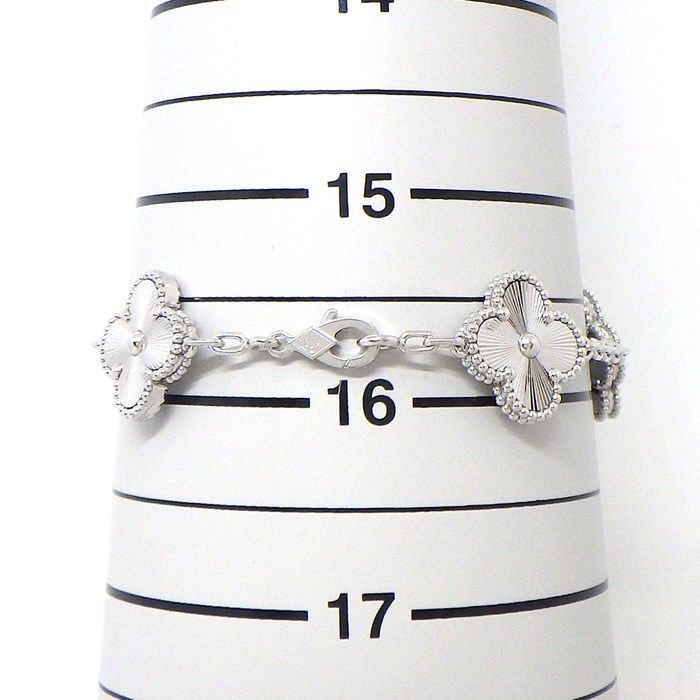 Van Cleef & Arpels Vintage Alhambra 5 Motif Bracelet in K18 White Gold