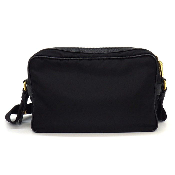 PRADA Black Nylon & Saffiano Leather Shoulder Bag 1BH089