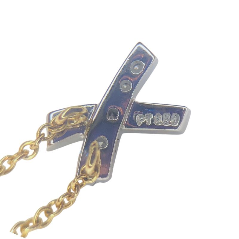 Tiffany & Co. K18/Pt950 Kiss Necklace with Diamond