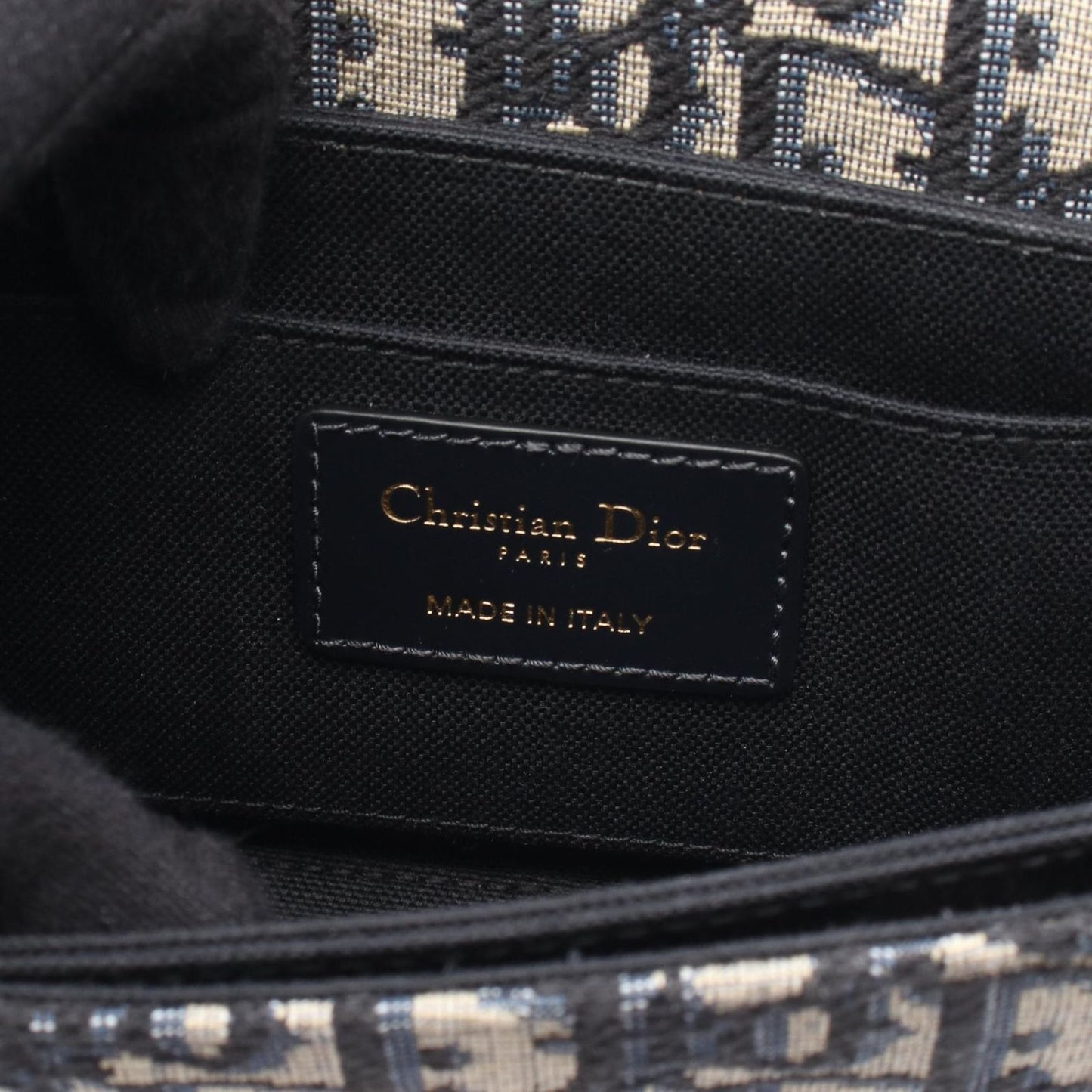 Dior Miss Caro Small Oblique Shoulder Bag in Navy Canvas & Leather