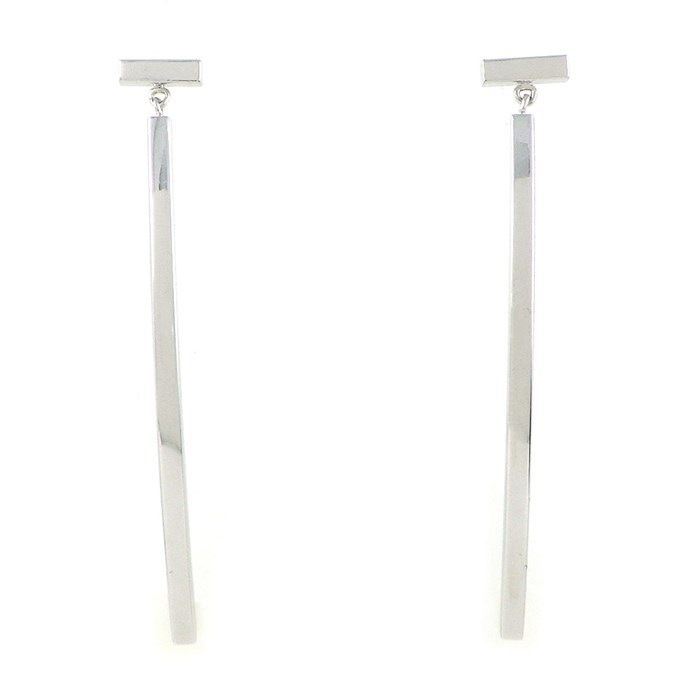 Tiffany & Co. T Bar Swing Wire Earrings in K18 White Gold