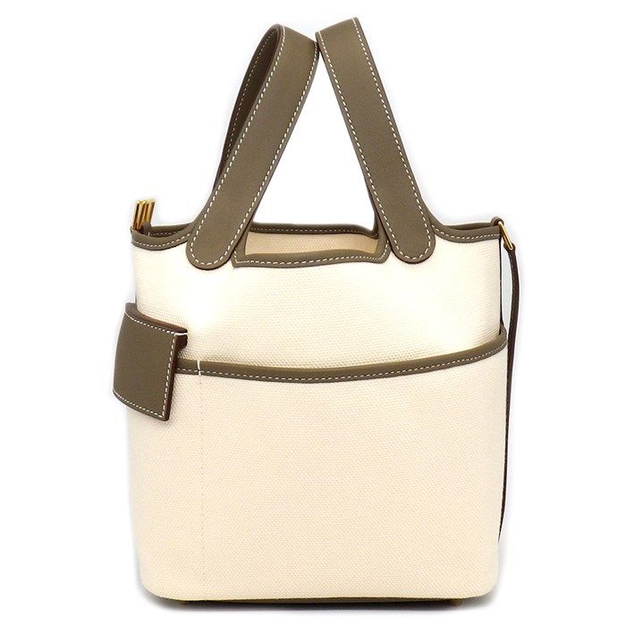 HERMES Picotin Lock PM Handbag - Ecru & Etoupe, 2023 Edition