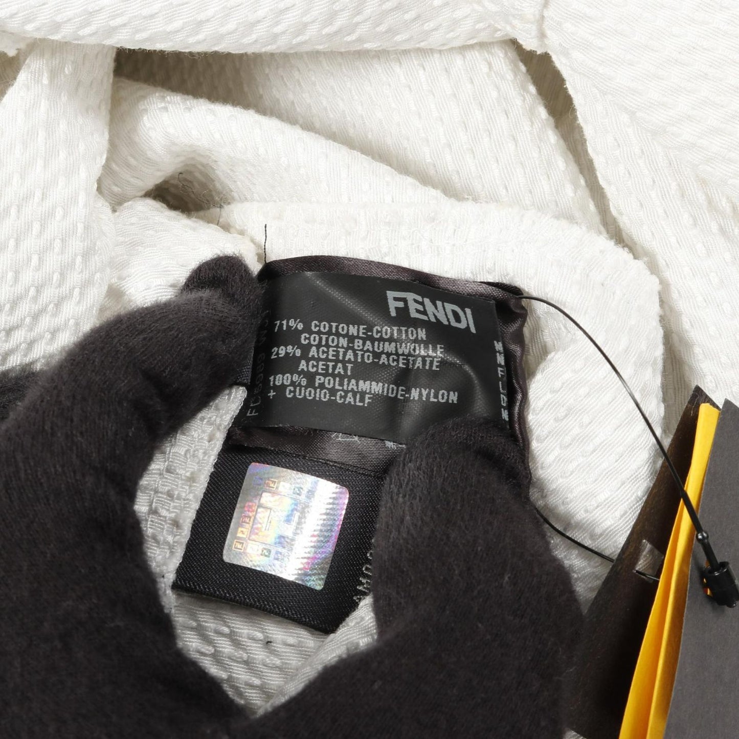 FENDI White & Silver Cotton Dress - Timeless Elegance