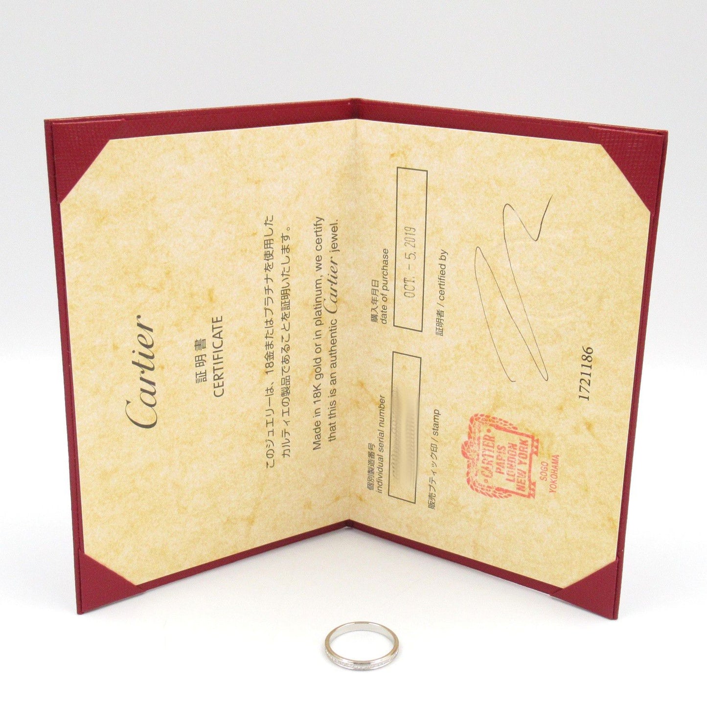 Cartier Love Full Eternity Diamond Ring in Platinum - Size 8.5