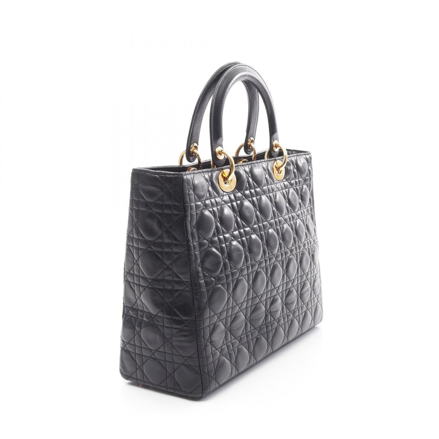 Dior Lady Dior Large Black Leather Handbag - Timeless Elegance