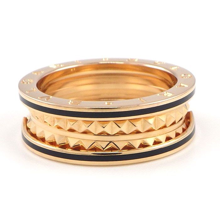 BVLGARI B-zero1 Spiral Ring in K18 Pink Gold & Black Ceramic