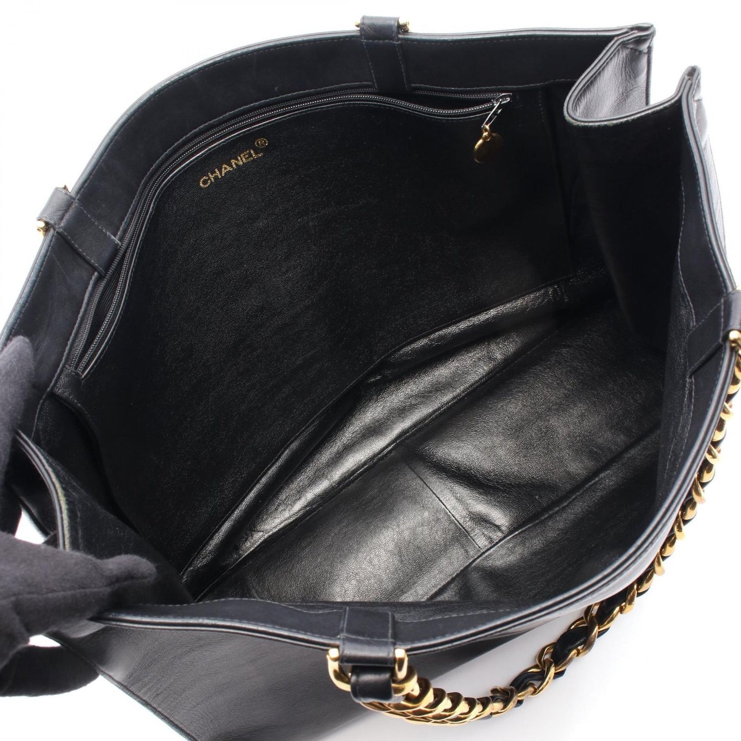 CHANEL Black Lambskin Deauville Tote Bag - Timeless Elegance