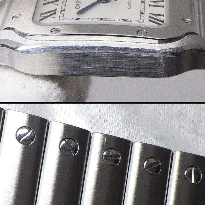 Cartier Santos MM WSSA0029 Automatic Watch - Silver Opaline Dial