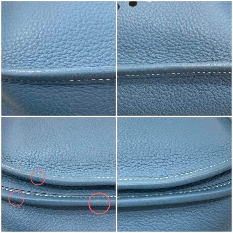 HERMES Evelyne II Blue Jean Togo Leather Shoulder Bag - Exquisite Craftsmanship