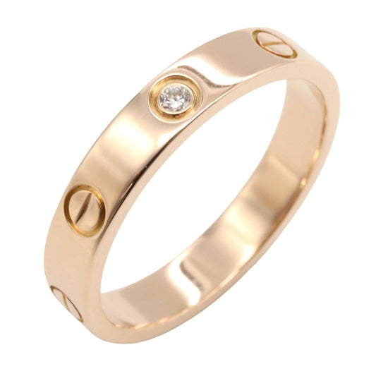 Cartier Mini Love Ring in 18K Pink Gold with Diamonds