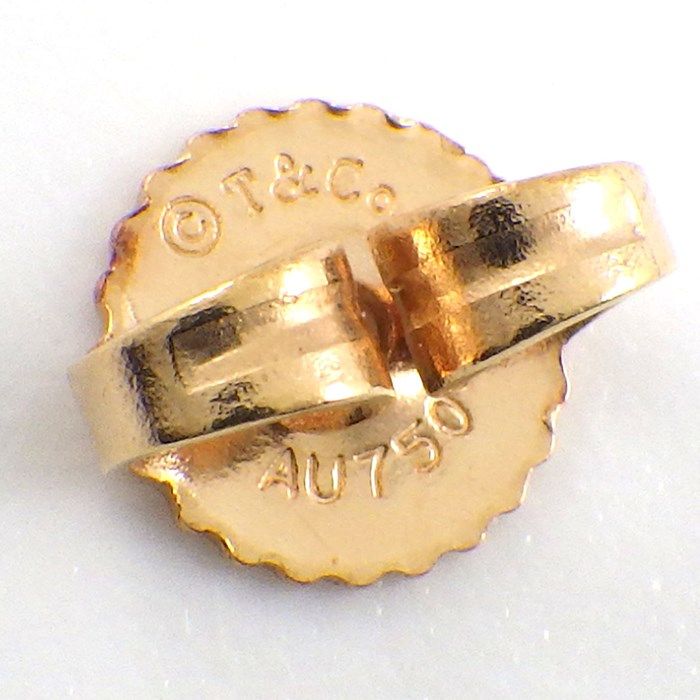 Tiffany & Co. Solitaire Diamond Earrings in K18 Pink Gold